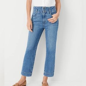 Ann Taylor Sculpting Pocket High Rise Corset Easy Straight Jeans